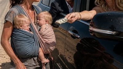رمى طليقته في الشارع