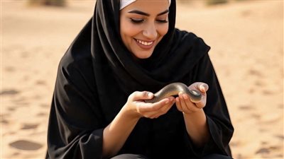 المراه والثعبان